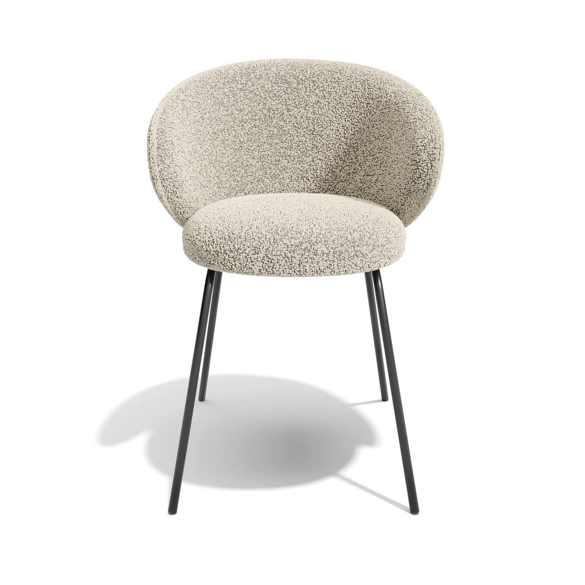 ESSZIMMERSTUHL Bouclé-Stoff Beige 53.5cm - Beige, Textil (53.5/75/54cm) - Sia Home