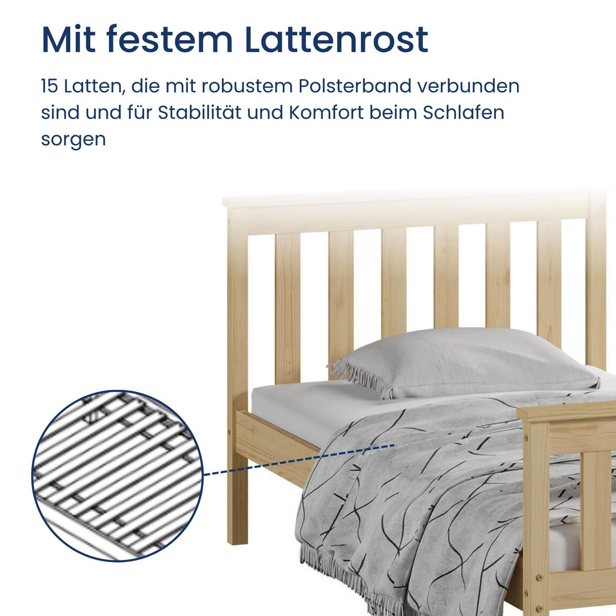 HOLZBETT 90x200 cm in Natur - Naturfarben, Holz (90/200cm) - Home Collective