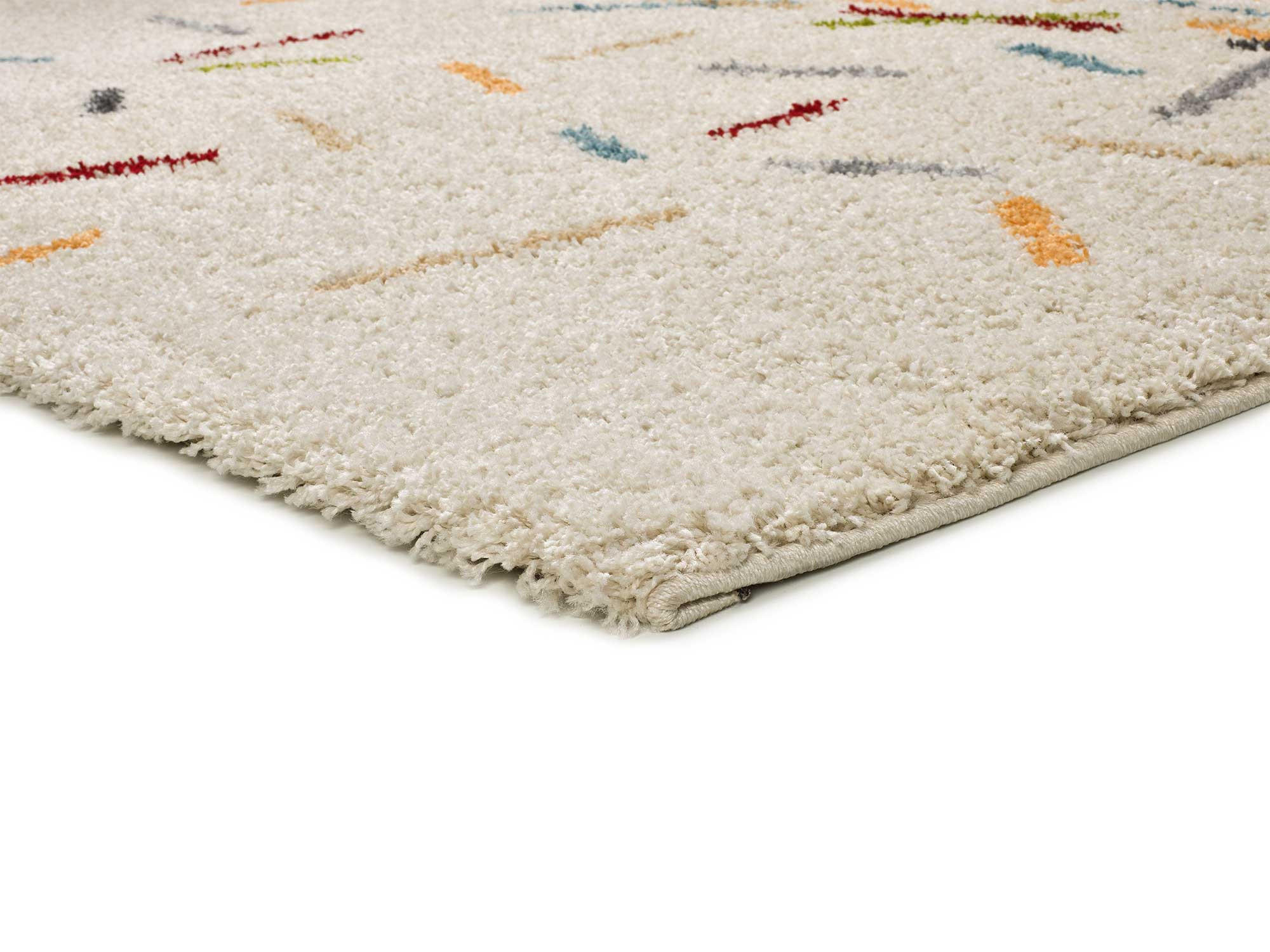 HOCHFLORTEPPICH beige und mehrfarbig Bremen 133/190 cm - Multicolor/Weiß, Naturmaterialien/Textil (133/190cm) - Atticgo