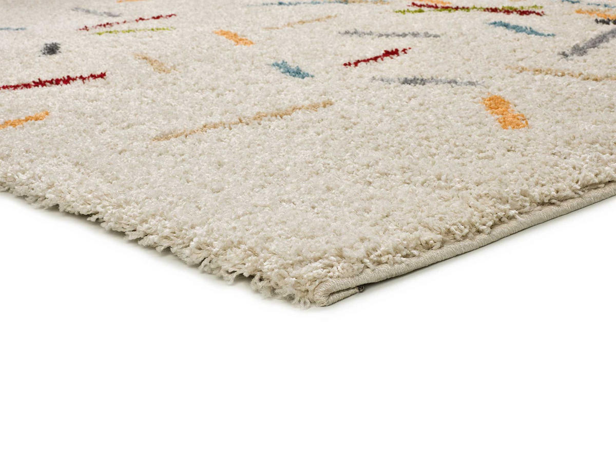HOCHFLORTEPPICH beige und mehrfarbig Bremen 133/190 cm - Multicolor/Weiß, Naturmaterialien/Textil (133/190cm) - Atticgo