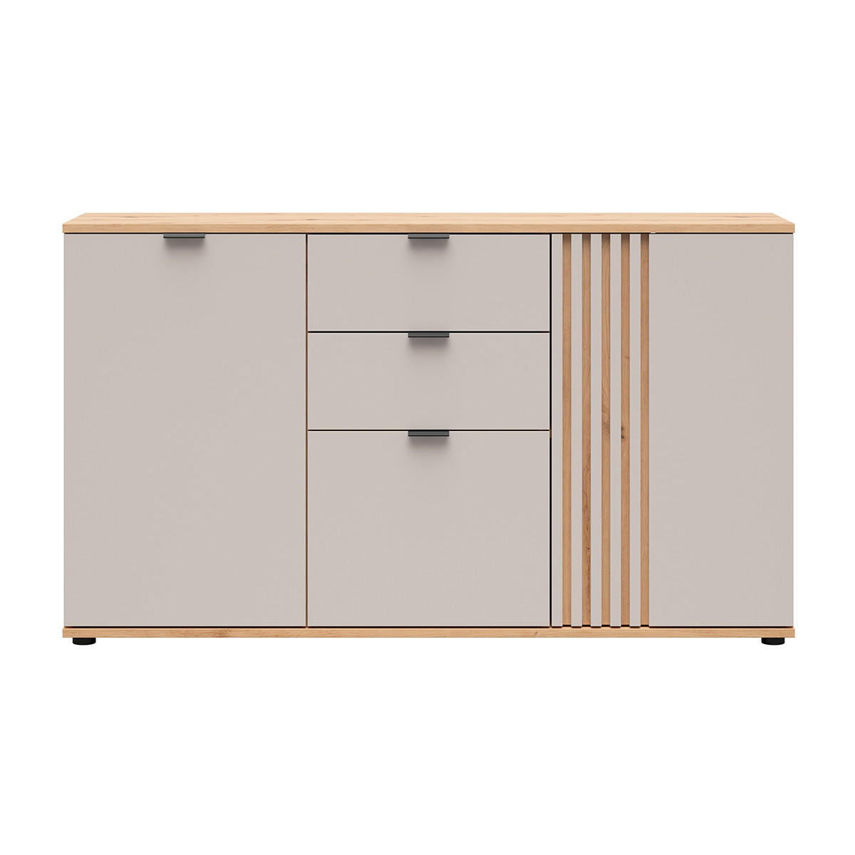 SIDEBOARD Ezra Kaschmir und Holz - Beige, Holzwerkstoff (150.5/87/40cm) - Petits-meubles
