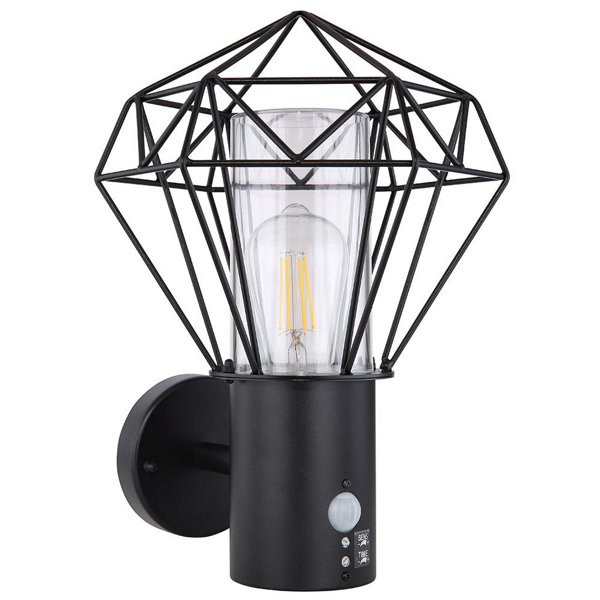 LED AUSSEN-WANDLEUCHTE HORACE Schwarz Gitteroptik - Schwarz, Metall (27.5/34/22.5cm) - Globo Lighting