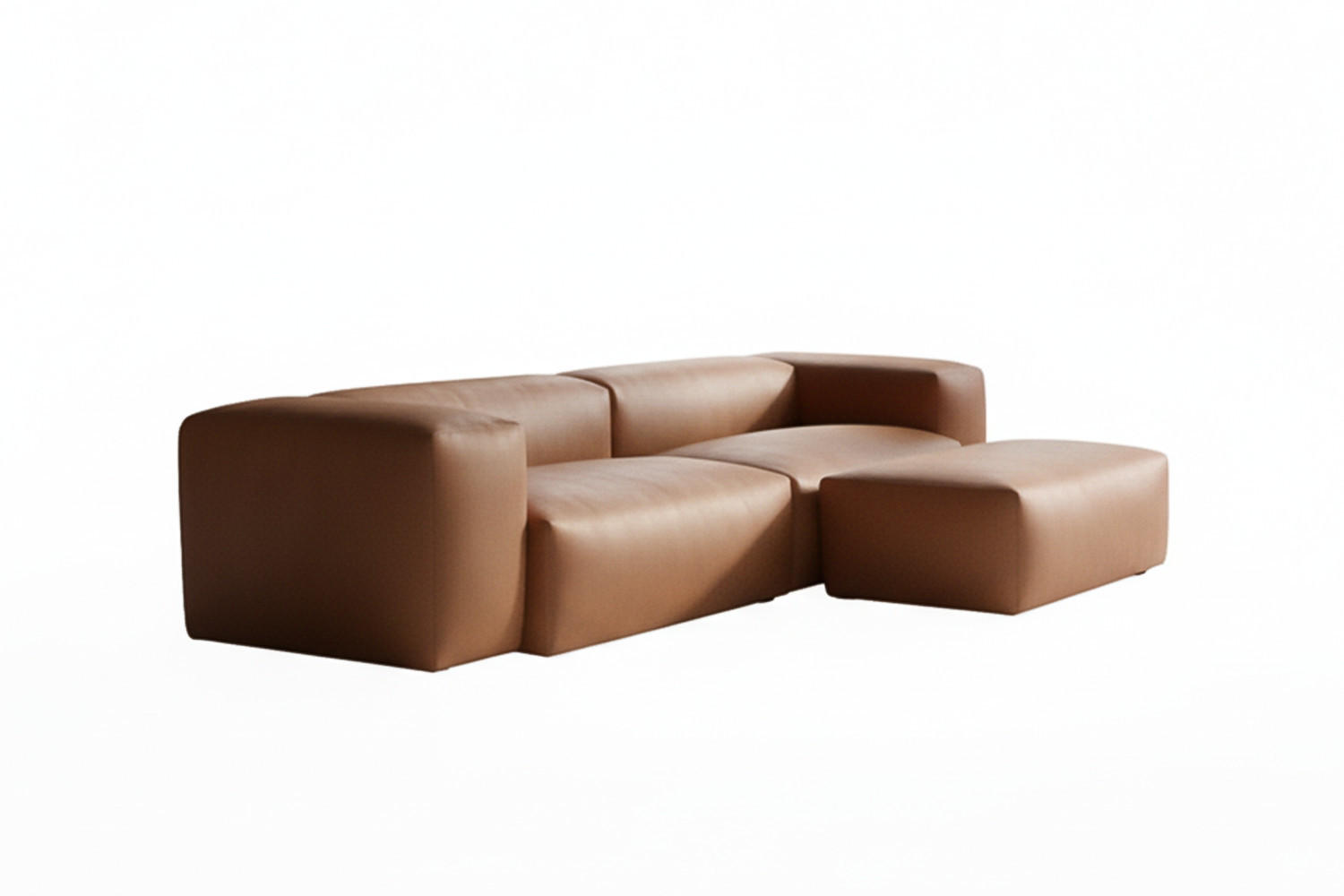 SOFA CELESTE Braun Lederfaserstoff - Dunkelbraun/Schwarz, Leder/Kunststoff (302/72/114cm) - KAWOLA