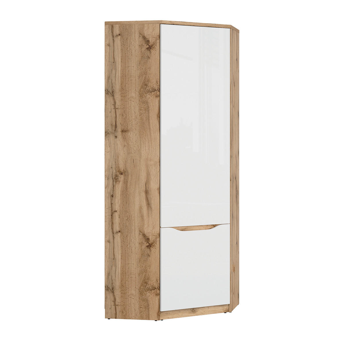 SCHRANK 1 Tür June Weiß und Holz - Weiß, Holzwerkstoff (78/198/79cm) - Petits-meubles