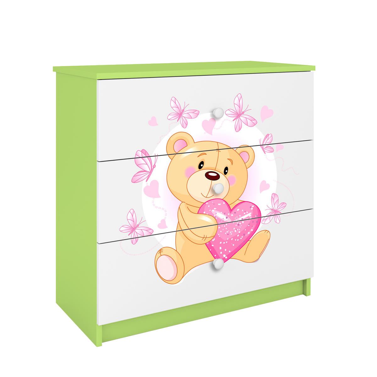 KOMMODE Babydreams Teddybär II 81/81/41 - Grün, Holzwerkstoff (81/81/41cm) - RAUMHIRSCH FURNITURE