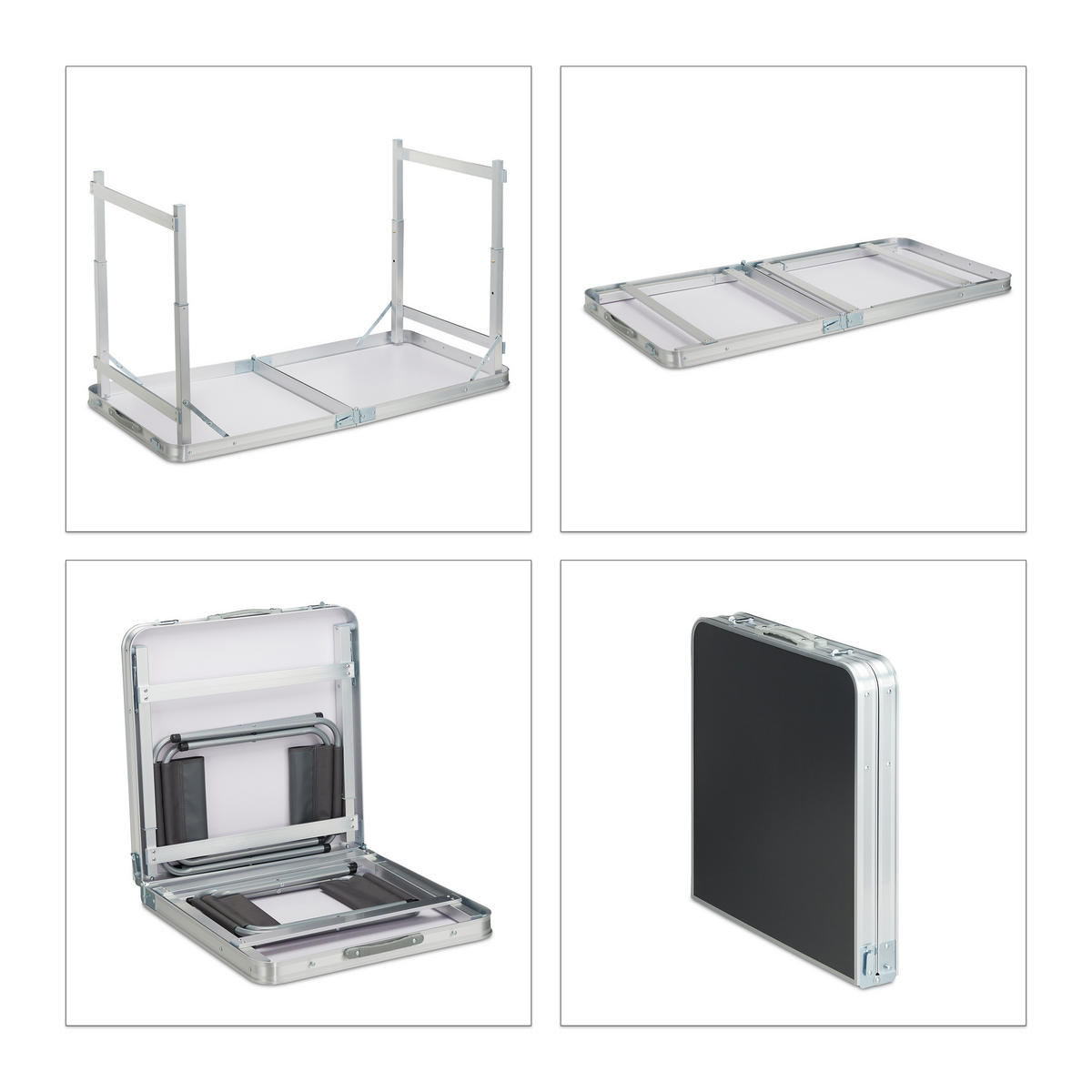 CAMPINGTISCH Set - Multicolor, Holzwerkstoff/Metall - Relaxdays