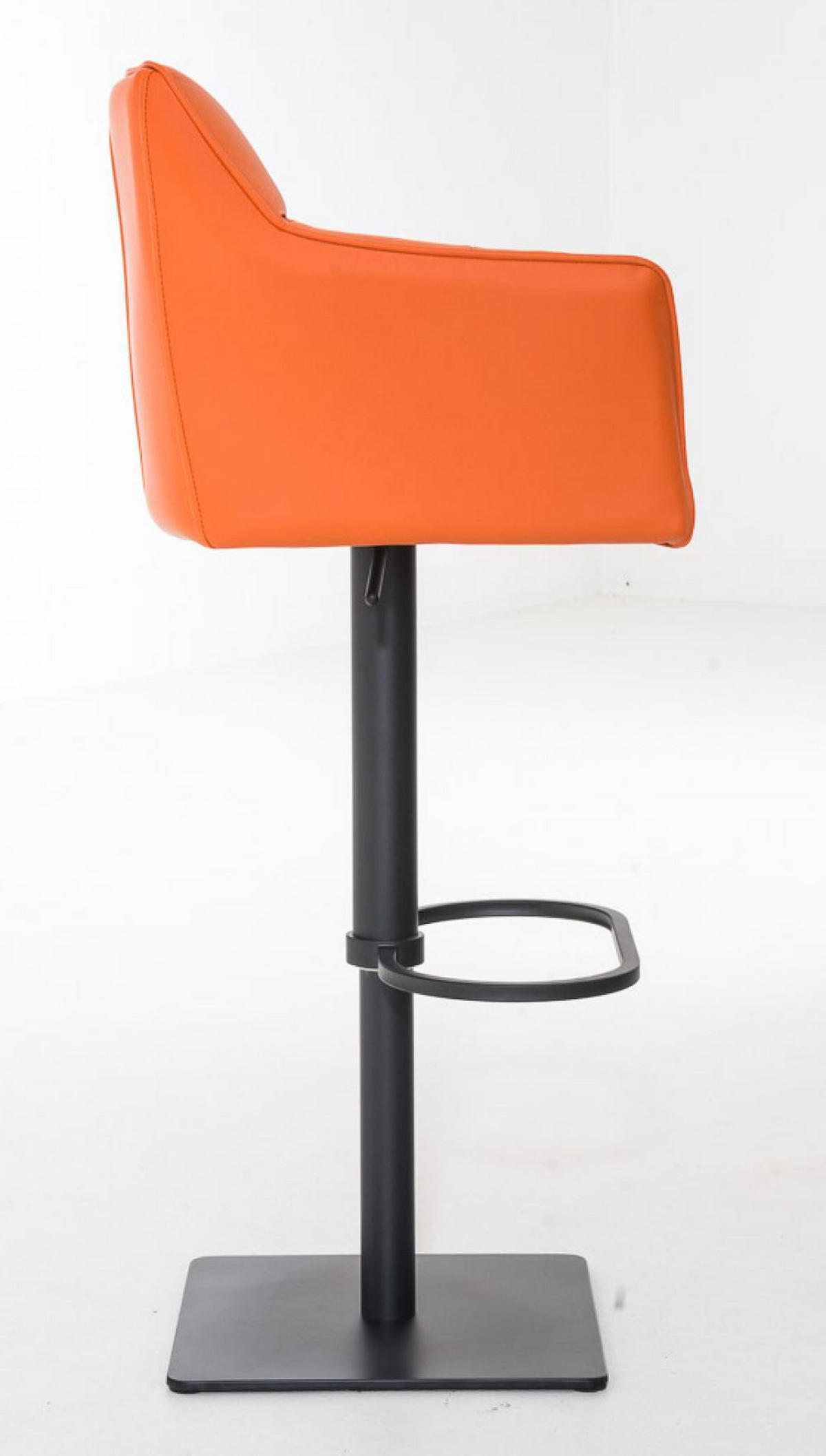 BARHOCKER 2er Set Lederlook Orange - Schwarz/Orange, Textil/Metall (64/88/45cm) - CLP