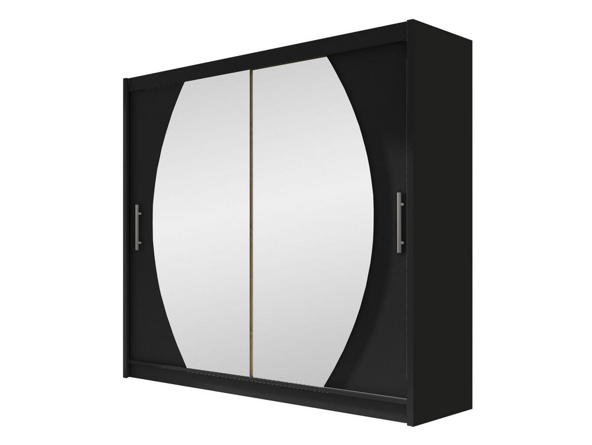 KLEIDERSCHRANK London IV - Silberfarben/Schwarz, Holzwerkstoff/Kunststoff (180/215/58cm) - MIRJAN24