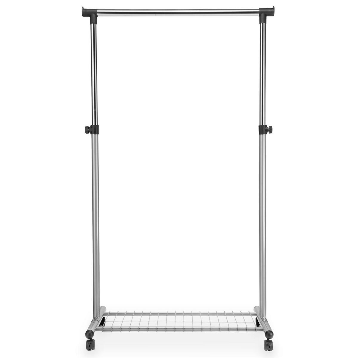 GARDEROBENWAGEN ORLA grau, chrom - Grau, Metall (88/165/40cm) - IDIMEX