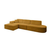 ECKSOFA Ottomane Links IREA-L2-v3 - 318x165x76 cm Senfgelb - Currygelb, Holzwerkstoff/Textil (318/165cm) - ALTDECOR