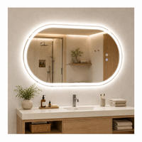 BADSPIEGEL mit Beleuchtung Lirwen 2.9/50/80 cm - Weiß, Glas (50/80/2.9cm) - ZMH