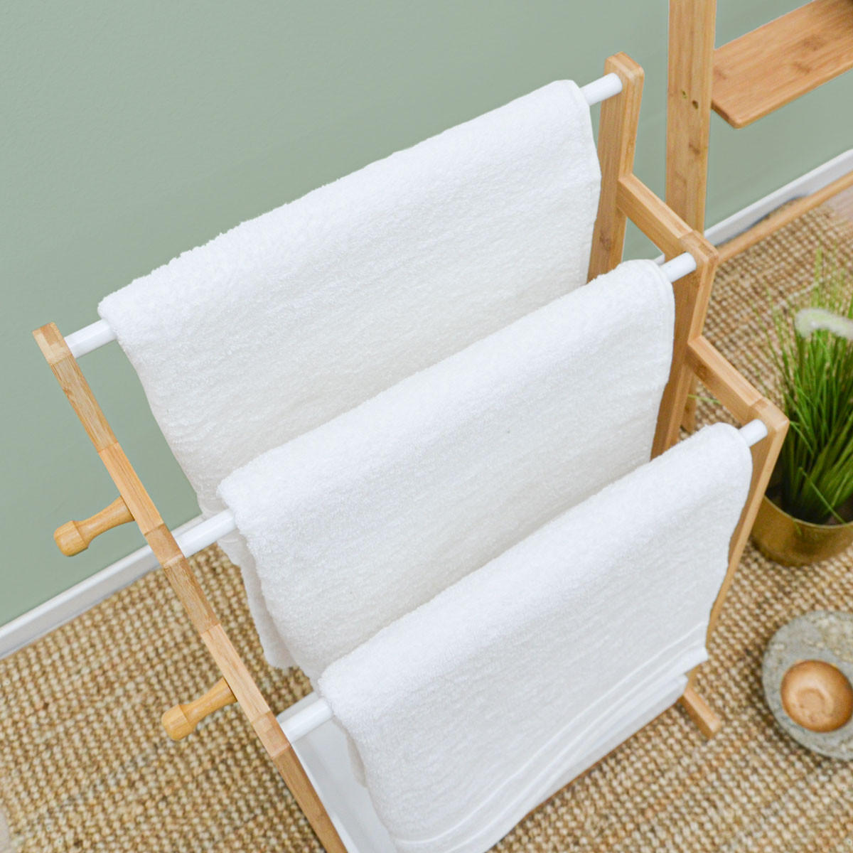 BAMBUS-HANDTUCHHALTER 45x35x84cm - Braun, Holz (35/84/45cm) - Dunedesign