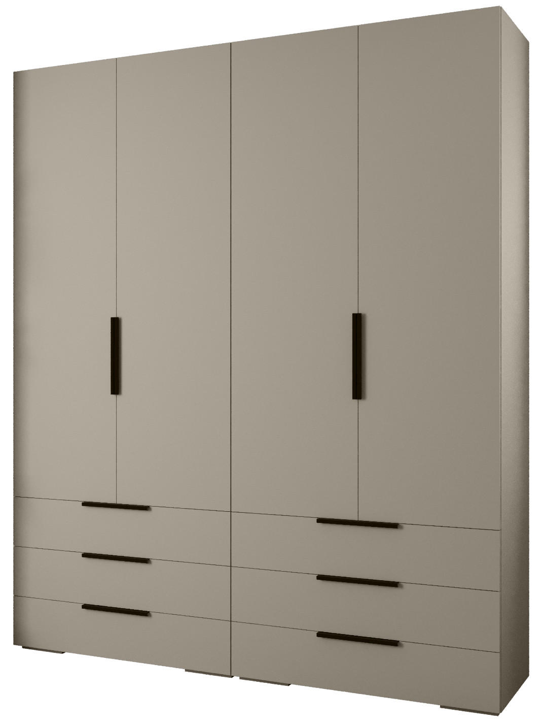 Abiks Möbel Garderoben-Set Kaschmir, Schwarz 200x236.7x47 cm