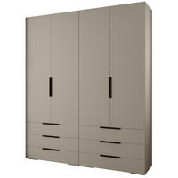 GARDEROBEN-SET 236,7/200/47 - Kaschmir/Schwarz, Holz/Kunststoff (200/236.7/47cm) - Abiks Möbel