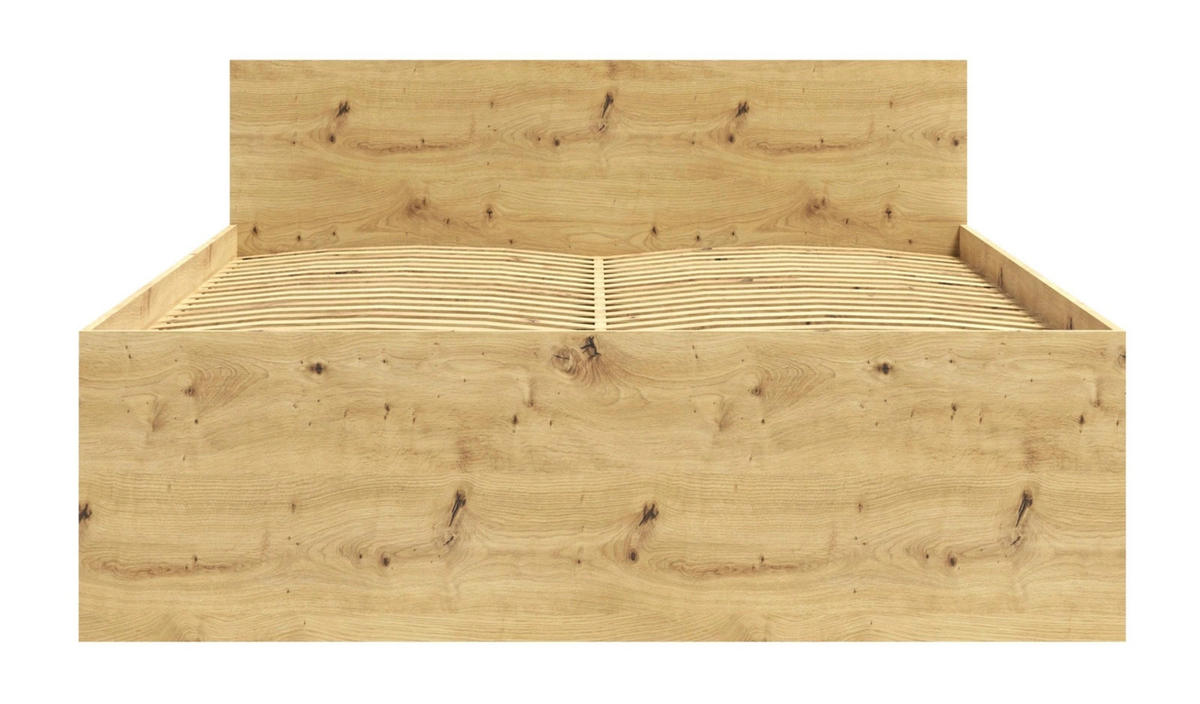BETT 160x200 cm Eiche Artisan - mit Lattenrost - Modena - Eiche Artisan, Holz - Ravio