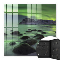 SCHLÜSSELBOX Schwarz 30x30 cm- Türöffnung nach rechts - Nordlicht - Grün, Metall (30/30/5cm) - TULUP