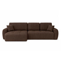 ECKSOFA Mit Schlaffunktion Und Bettkasten L-Form Ivo L, Cordstoff Poso, Braun, Links - Braun, Holz (250/142cm) - Kaiser Möbel
