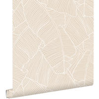 TAPETE Blätter 53 cm x 10.05 m - Beige, Papier (53/1000cm) - ESTAhome