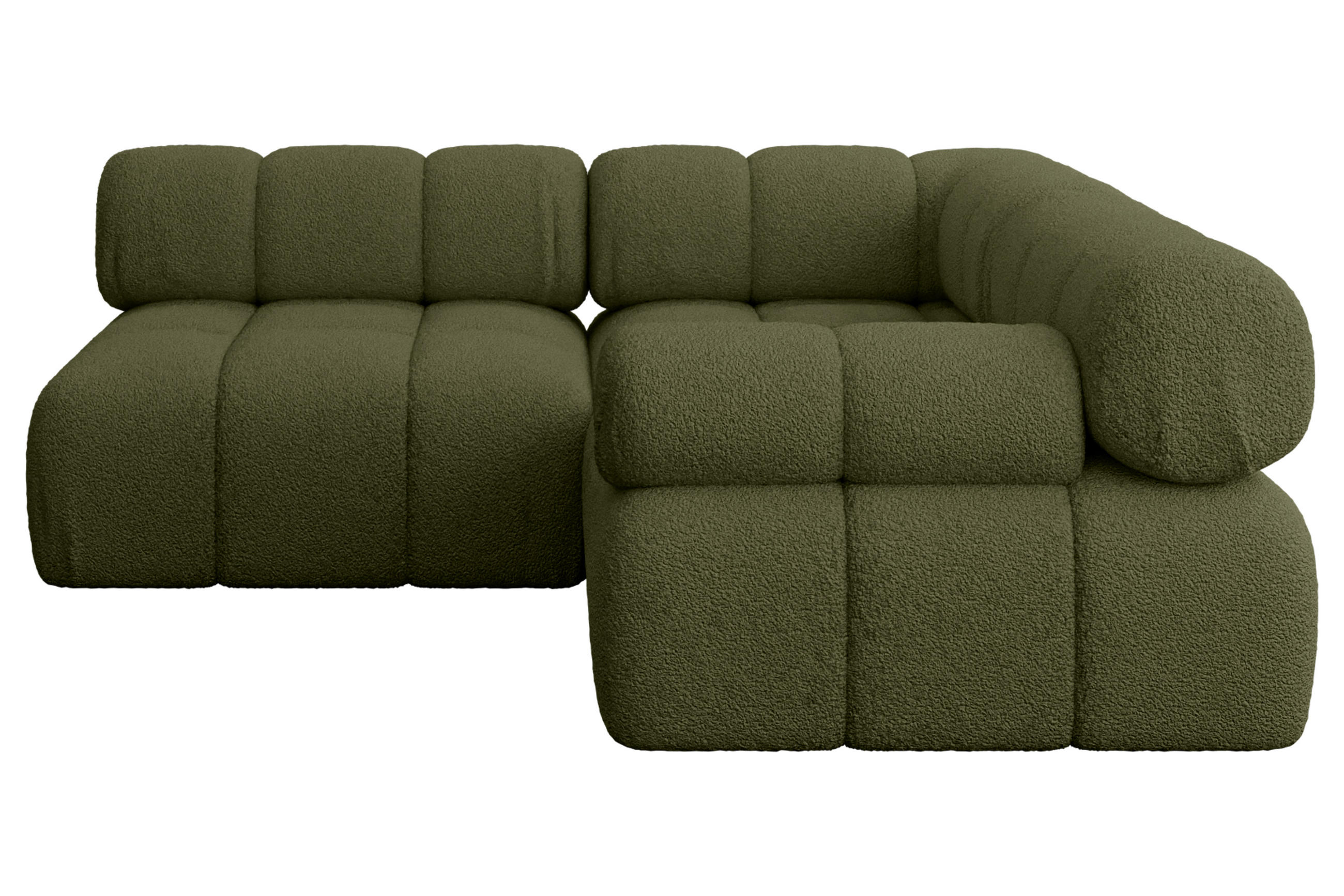 ECKSOFA modulares Sofa Mende-L1 - 190x190x70 cm Grün Bouclé - Grün, Holzwerkstoff/Textil (190/190cm) - ALTDECOR