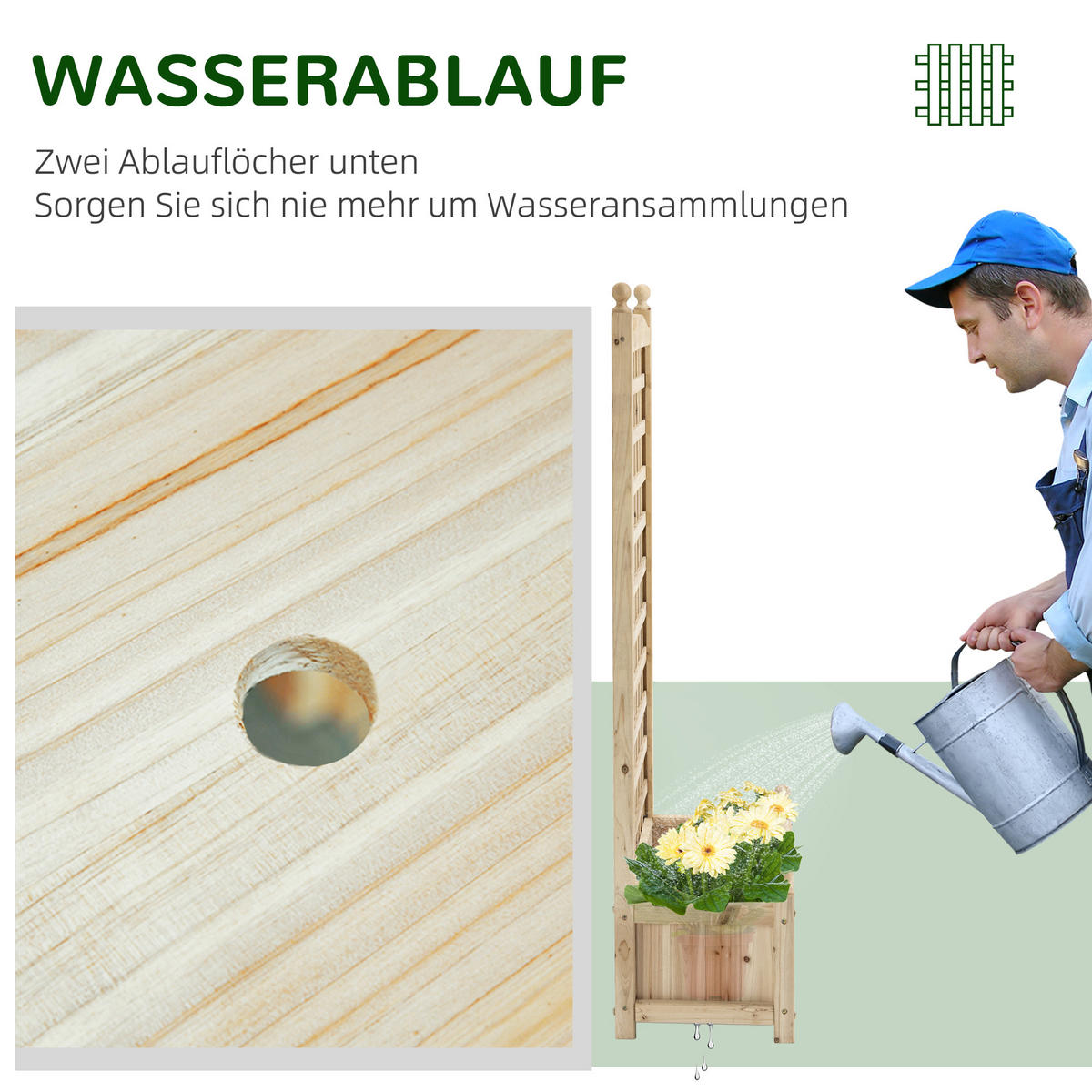 HOCHBEET, Tannenholz, Naturholz - Naturfarben, Holz (28/120/64cm) - Outsunny