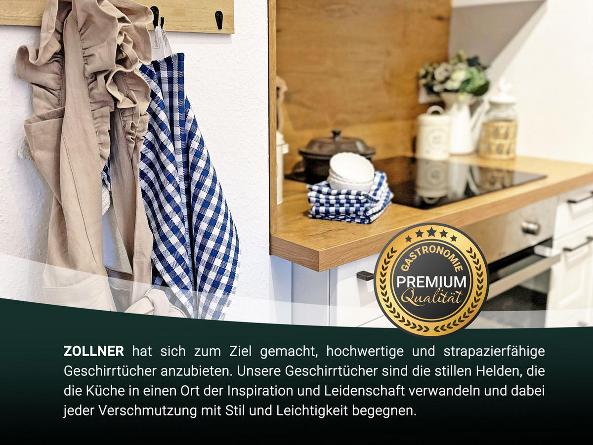 GESCHIRRTÜCHER, 5er-Set, 50x70 cm, 100% Baumwolle, Blau - Blau, Textil (50/70cm) - Zollner