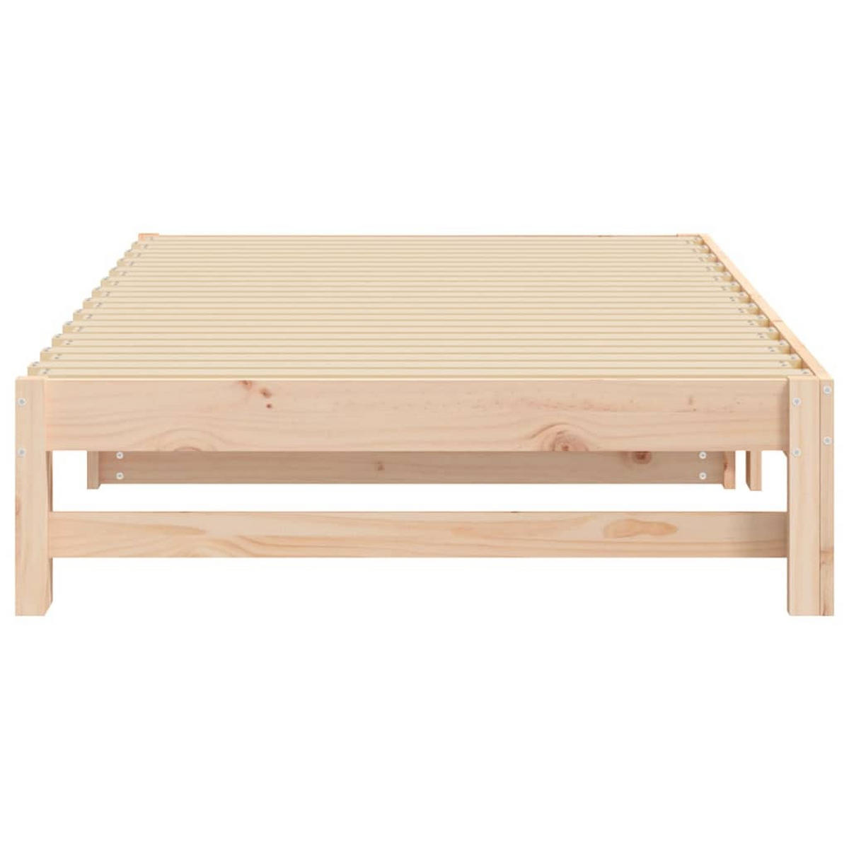 BETT mit Ausziehbar, 90/200 cm, aus Massivholz Kiefer, in Natur - Braun, Holz - vidaXL