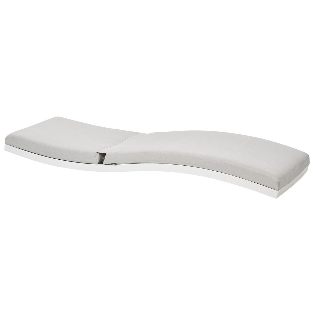 GARTENLIEGE 2er Set Grau Amelia - Weiß/Grau, Textil (66/91/199cm) - Beliani