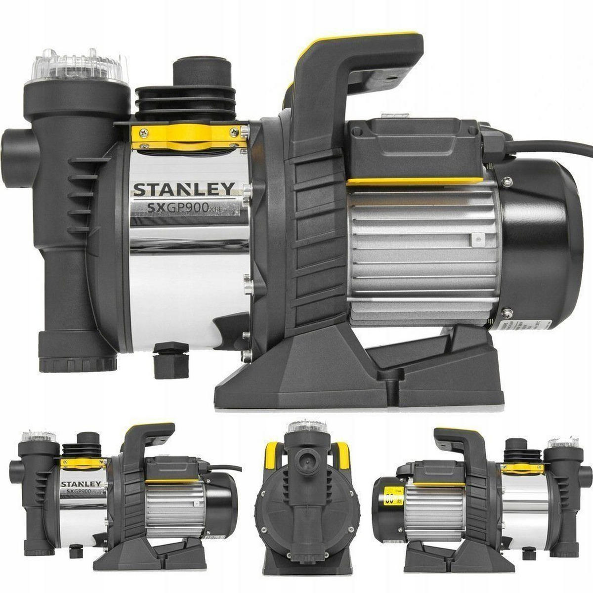 GARTENPUMPE SXGP900XFE, 900W, Selbstansaugend, 3600l/h, 42m Förderhöhe, Wasserpumpe, Druckpumpe, Brunnenpumpe, Bewässerung, Hauswasser - Gelb/Schwarz, Kunststoff/Metall (21.7/28.6/43.9cm) - Stanley
