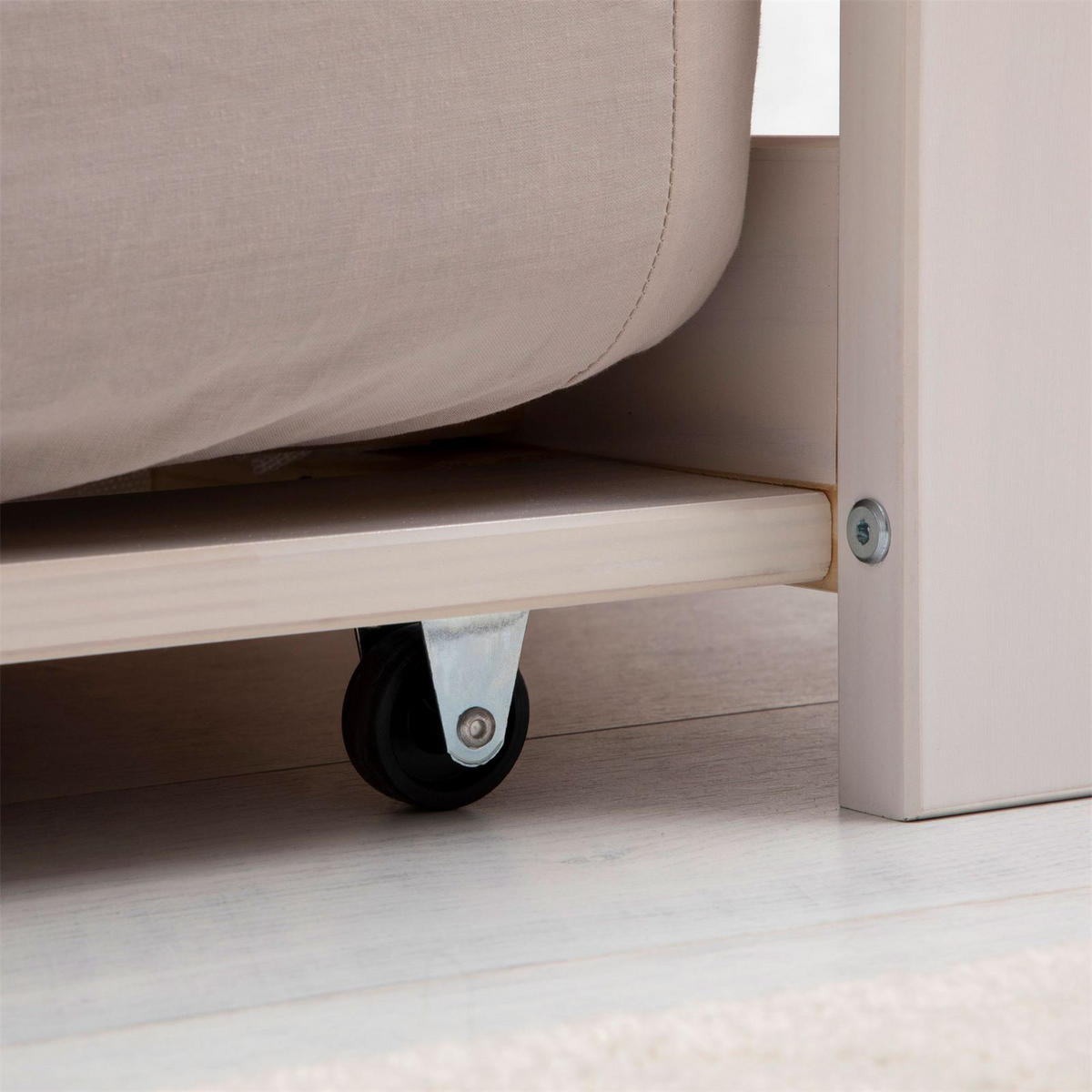 TANDEMBETT LORENA 90x190 cm weiß/rosa - Weiß/Rosa, Holz (99/48/195cm) - IDIMEX