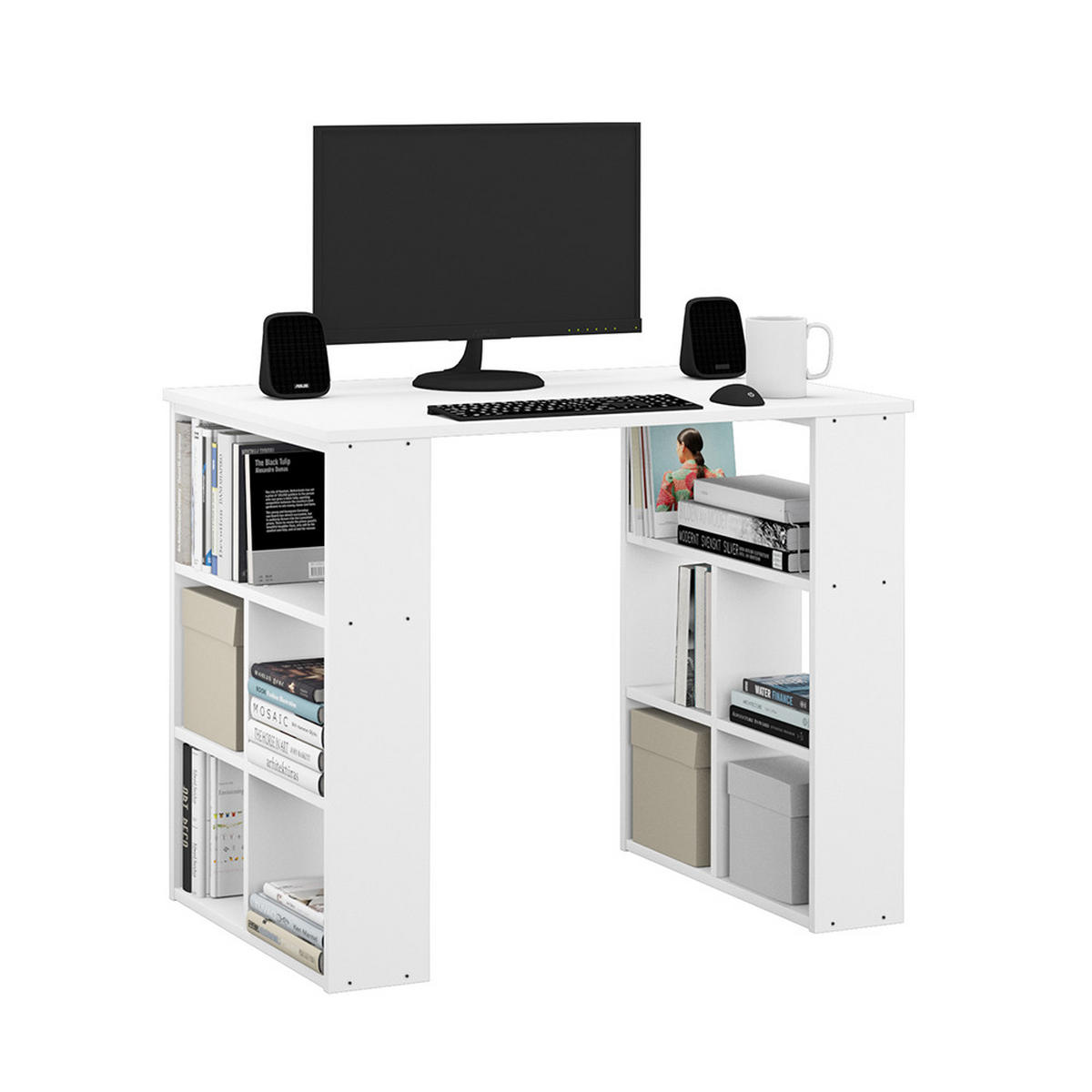 SCHREIBTISCH Arwen Weiß 90 x 60 cm - Weiß, Holzwerkstoff (60/90/74.2cm) - Vicco
