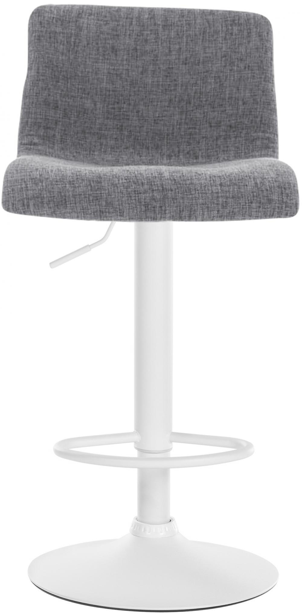 BARHOCKER Stoff hellgrau - Hellgrau/Weiß, Textil/Metall (39/84/36cm) - CLP