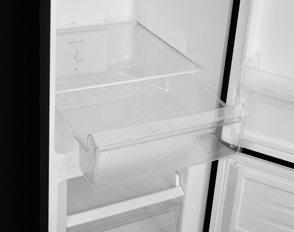 KÜHL-GEFRIER-KOMBINATION, No Frost, freistehend, groß - 253 Liter, EEK C, Kühlschrank mit Gefrierfach, schwarz - Schwarz, Glas/Kunststoff (54.5/181/61.6cm) - homeX