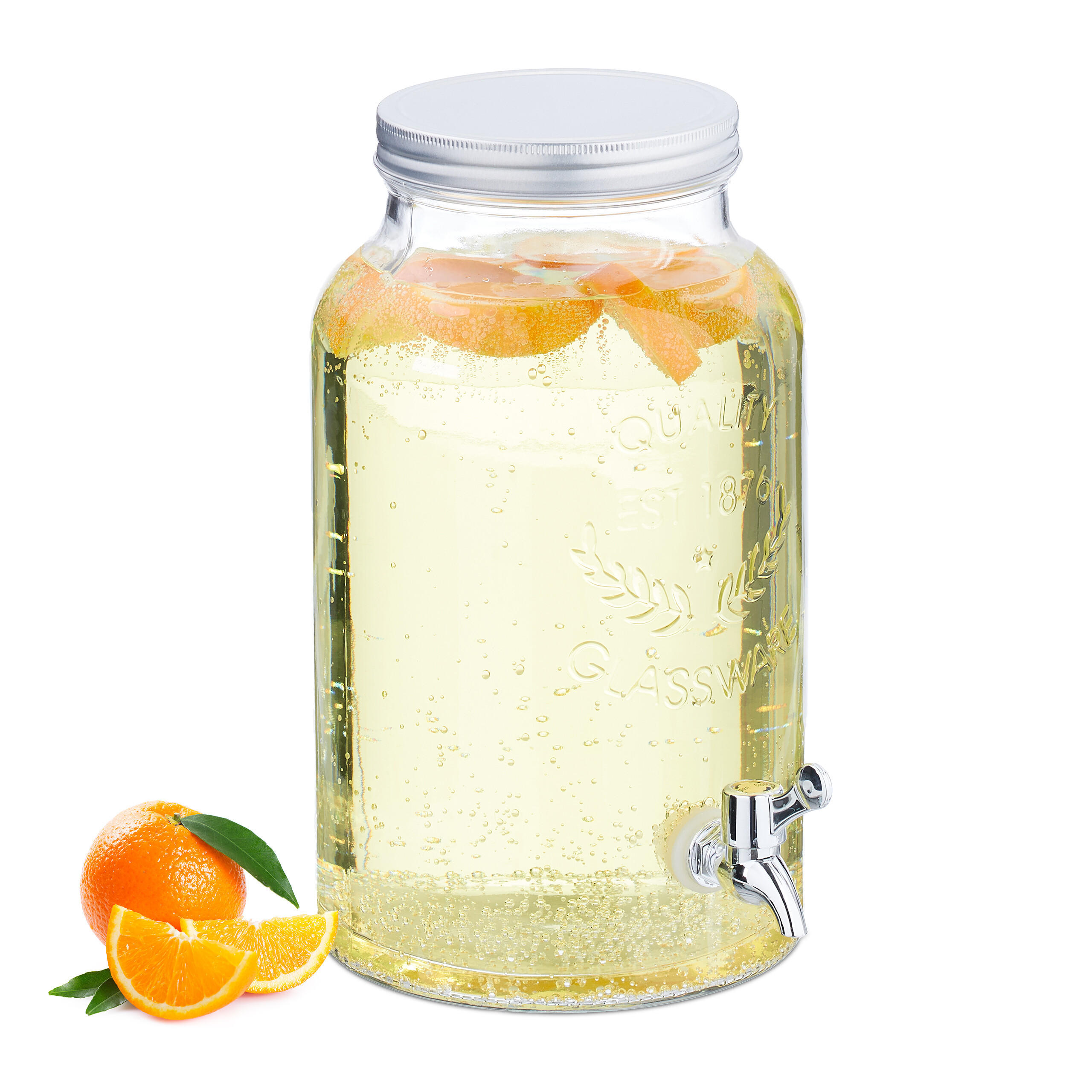 GETRÄNKESPENDER - Transparent, Glas/Kunststoff (5L) - Relaxdays