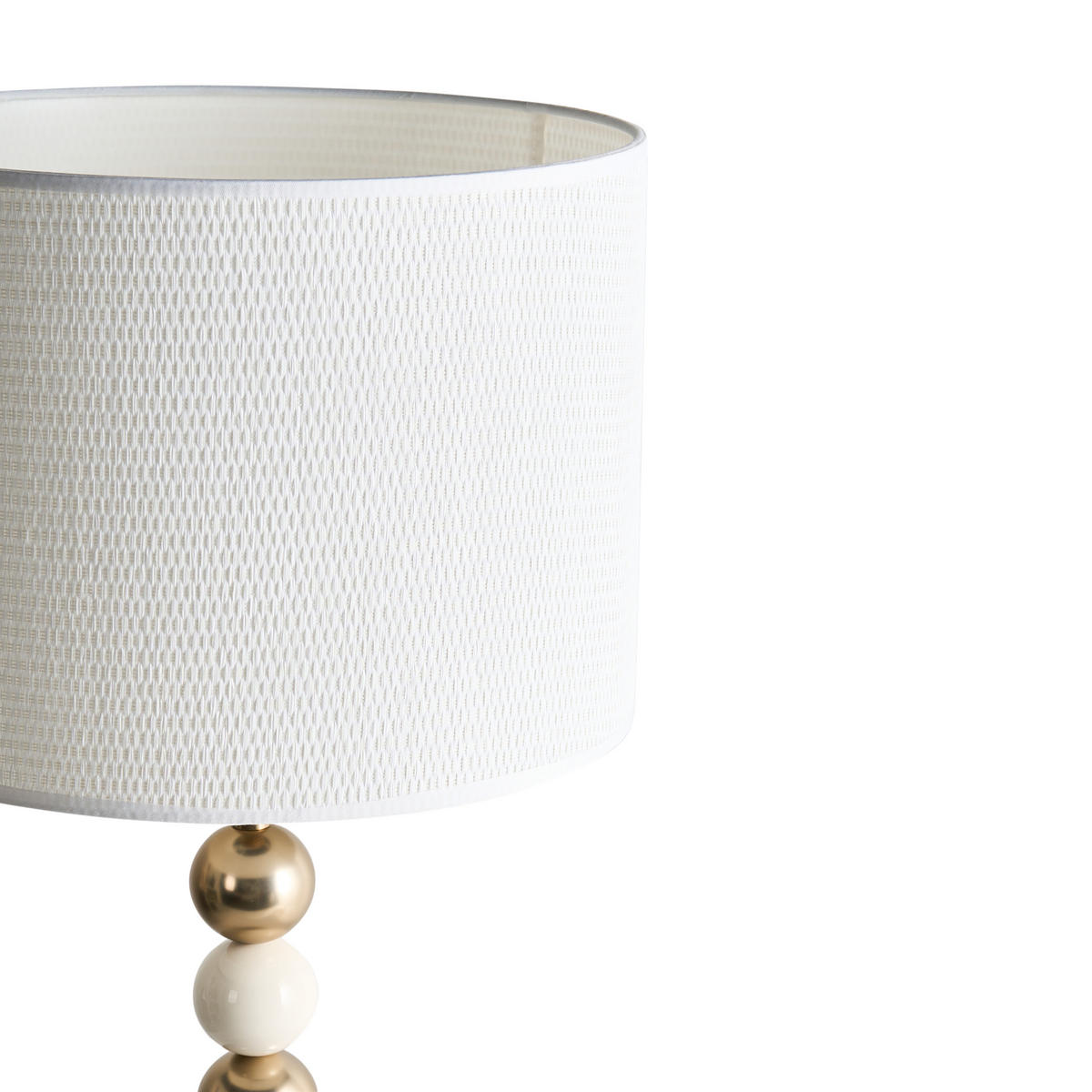 TISCHLAMPE Metall Messing/Beige Loky - Beige/Goldfarben, Textil (30/30/58cm) - Beliani
