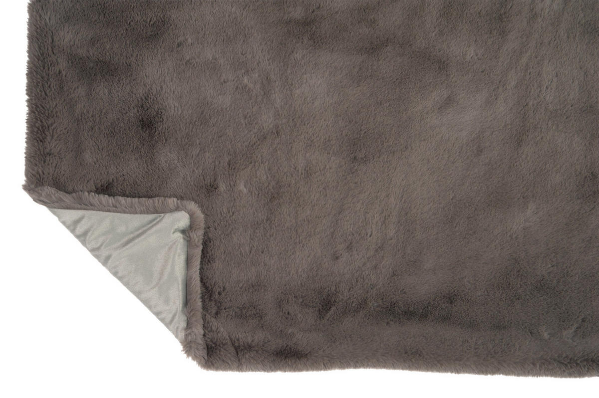 PLAID CUTIE - Plüsch - Taupe - 180/130/3 cm - Taupe, Textil (130/180cm) - J-Line