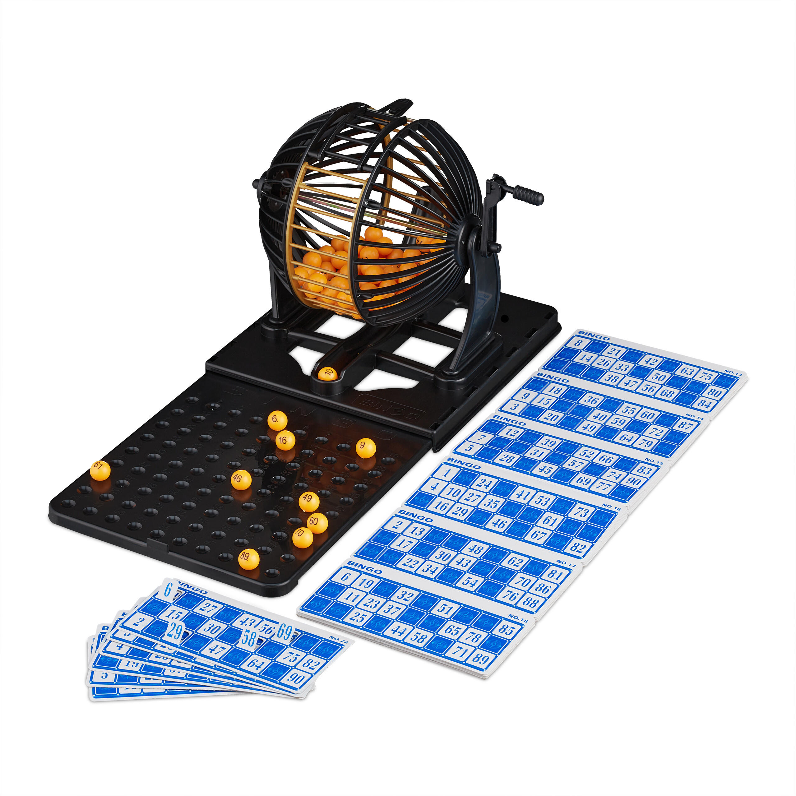 Relaxdays HRA Bingo Černá Oranžová Zlatá Plast 90 kuliček