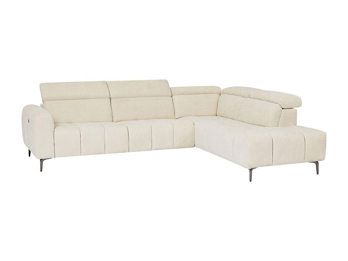 ECKSOFA rechts elektrisch relax - Textilstoff Beige - CALDORIA - Beige, Textil (292/229cm) - Vente-Unique