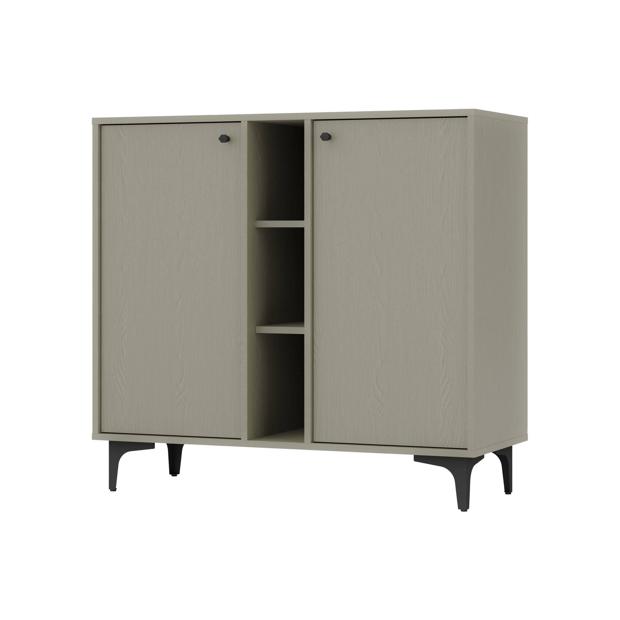 KOMMODE TORINO 100/94/41 cm mit 2 Türen Hellgrün - Hellgrün, Holzwerkstoff (100/94/41cm) - MASSENO