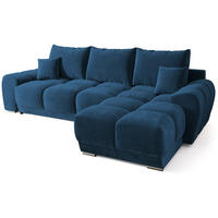 ECKSOFA Nubes mit Schlaffunktion Blau - Blau/Silberfarben, Kunststoff/Textil (290/180cm) - Bromarkt