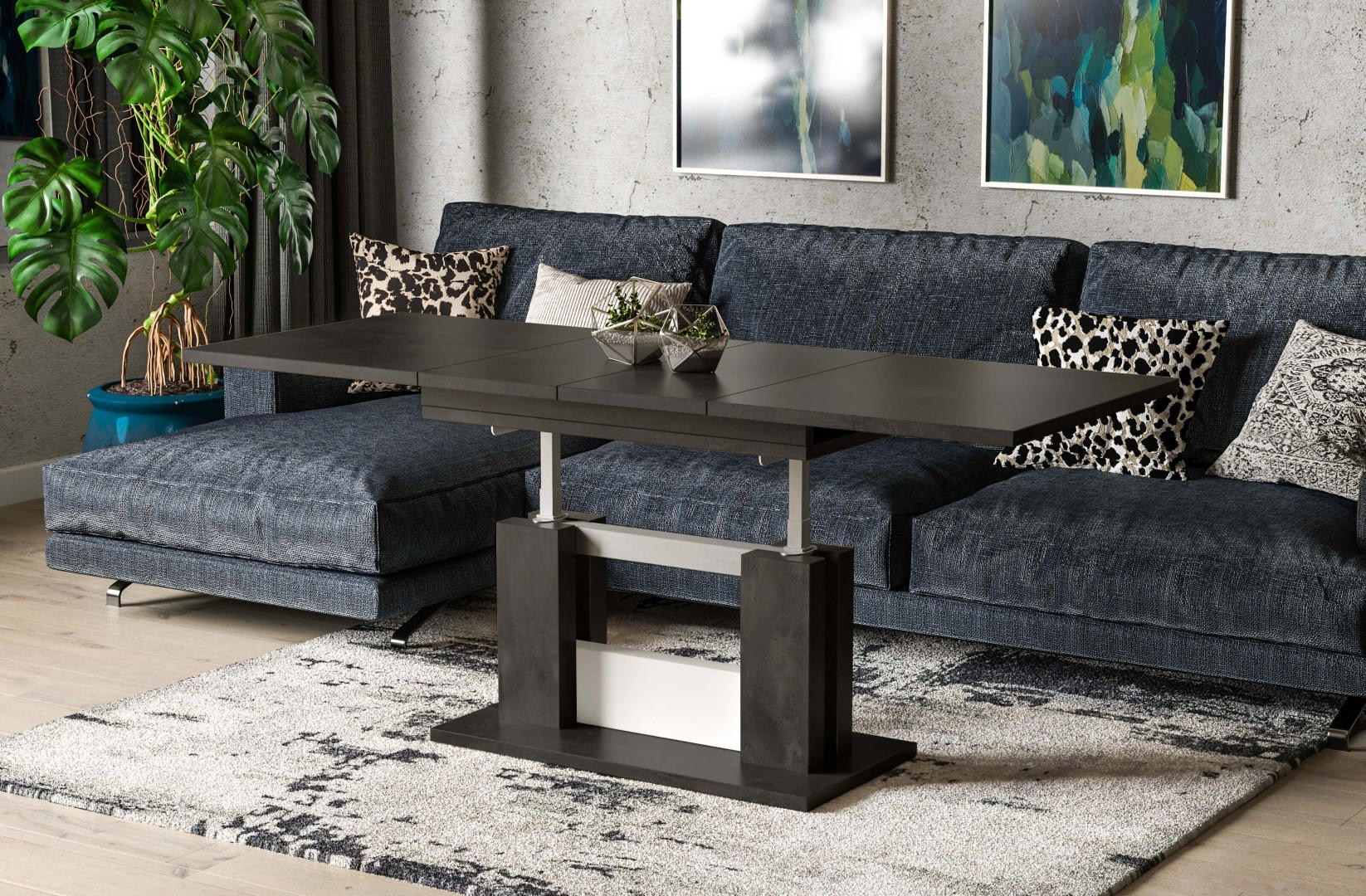COUCHTISCH Fabel - Graphitfarben, Holzwerkstoff (110/65/58cm) - Endo-Moebel