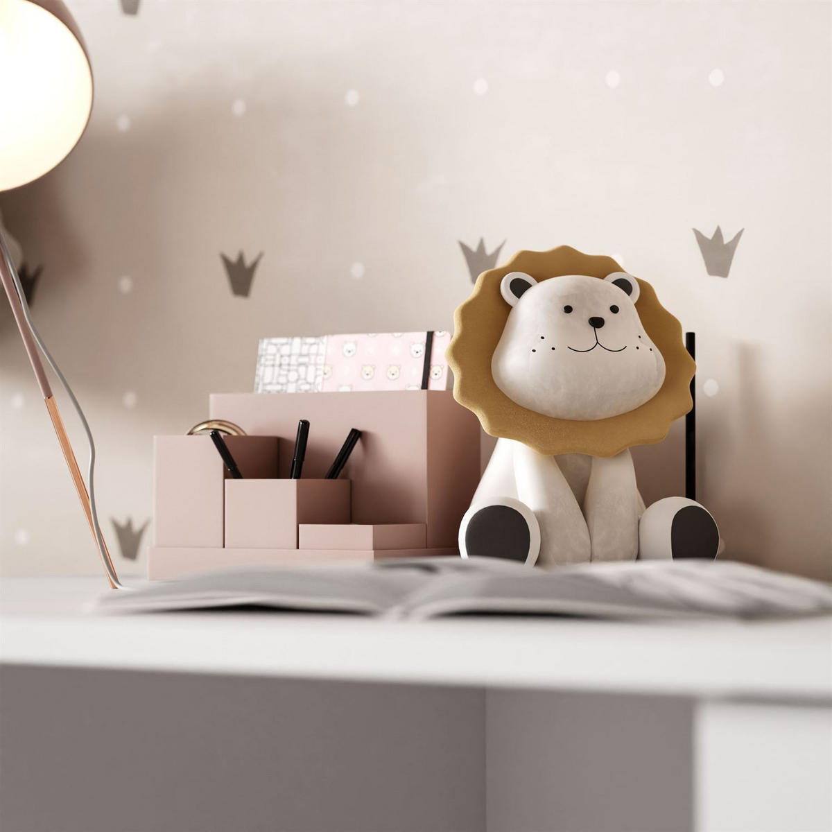 KINDERSCHREIBTISCH BABUSHKA, Weiß - Weiß, Holzwerkstoff (113/75/65cm)