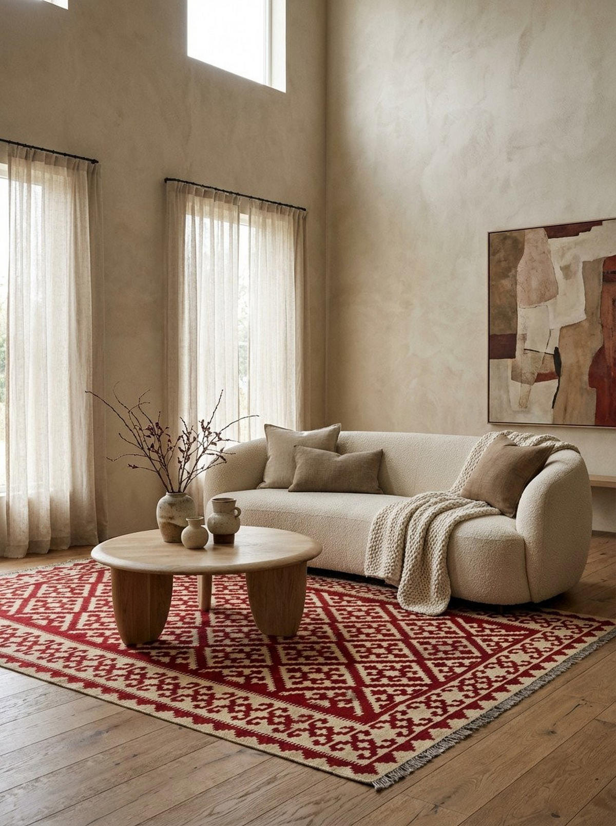 HANDWEBTEPPICH Gashgai Kelim Rot 253/185 cm Schurwolle - Rot, Textil (185/253cm) - Looma