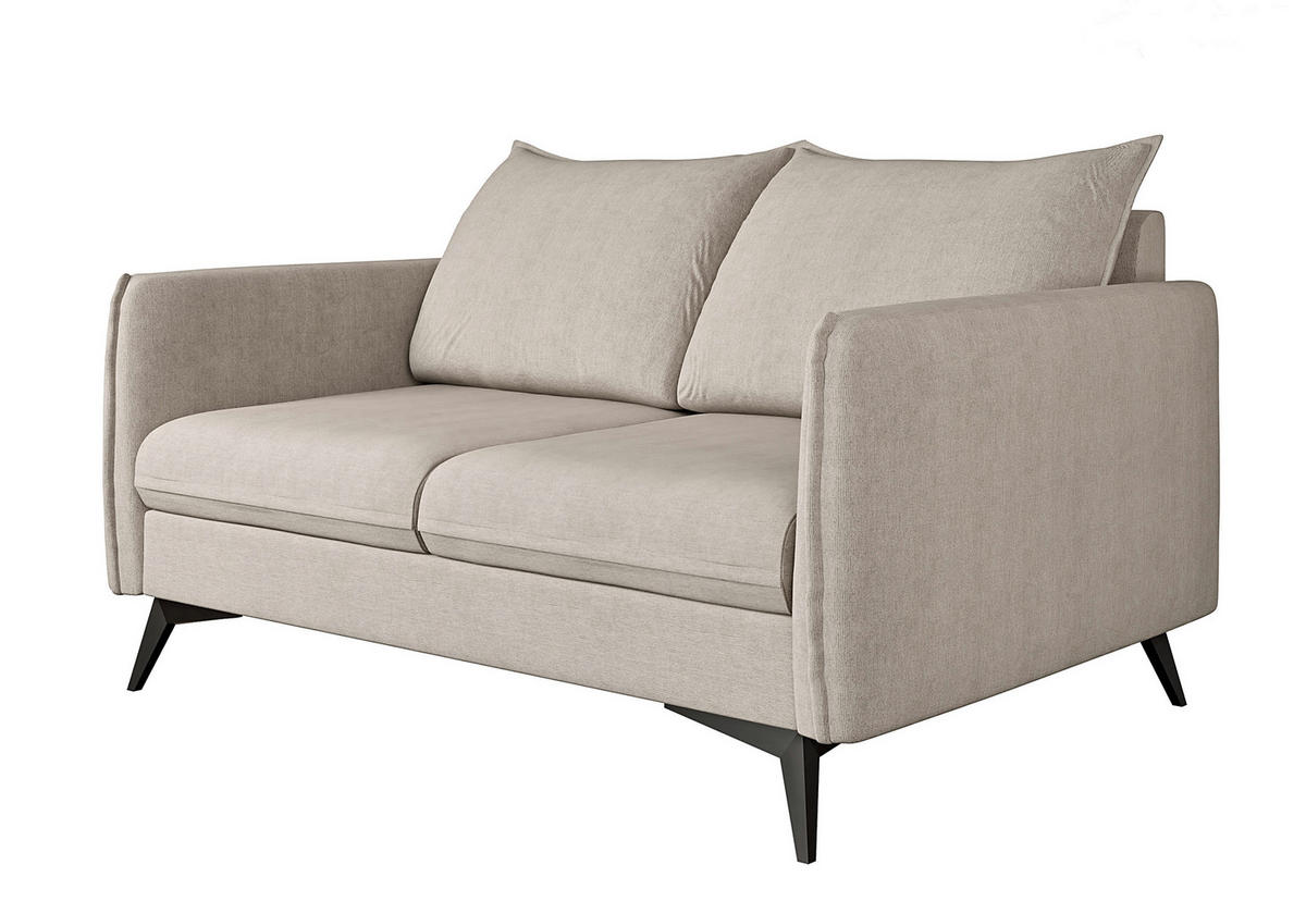 2-SITZER-SOFA Pulse Beige Luxusmicrofaser - Ecru/Beige, Holz/Textil (138/86/91cm) - S-Style Möbel