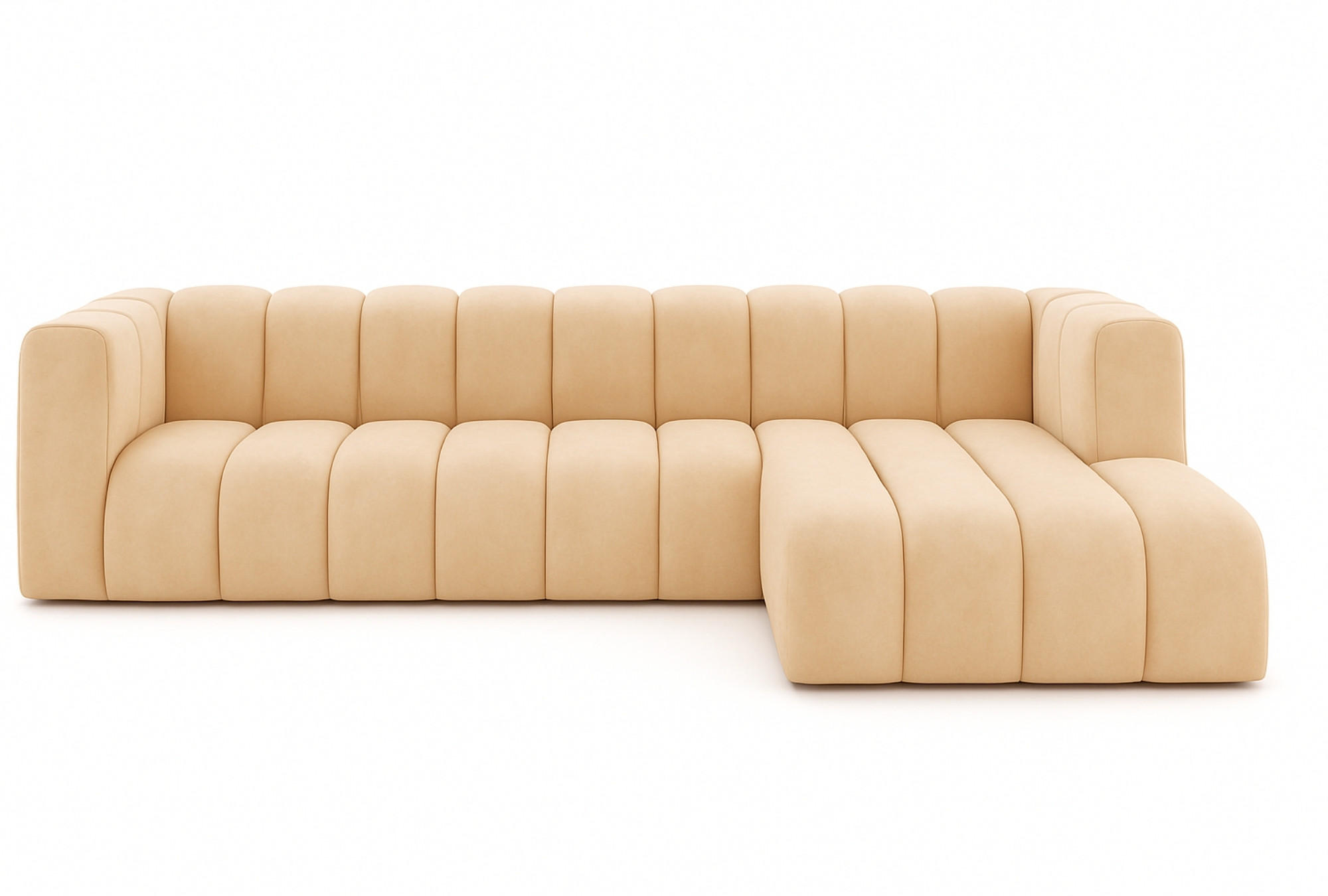 ECKSOFA L-Form GRAND 318 cm, Stoff Salvador, Beige, Rechts - Beige, Holz (318/179cm) - Kaiser Möbel