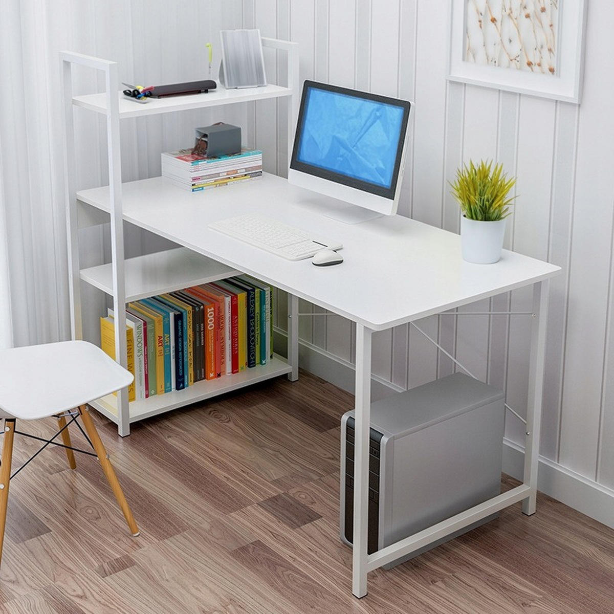 COMPUTERTISCH, weiß 120/55/72 cm - Weiß, Holzwerkstoff (61/128/8cm)