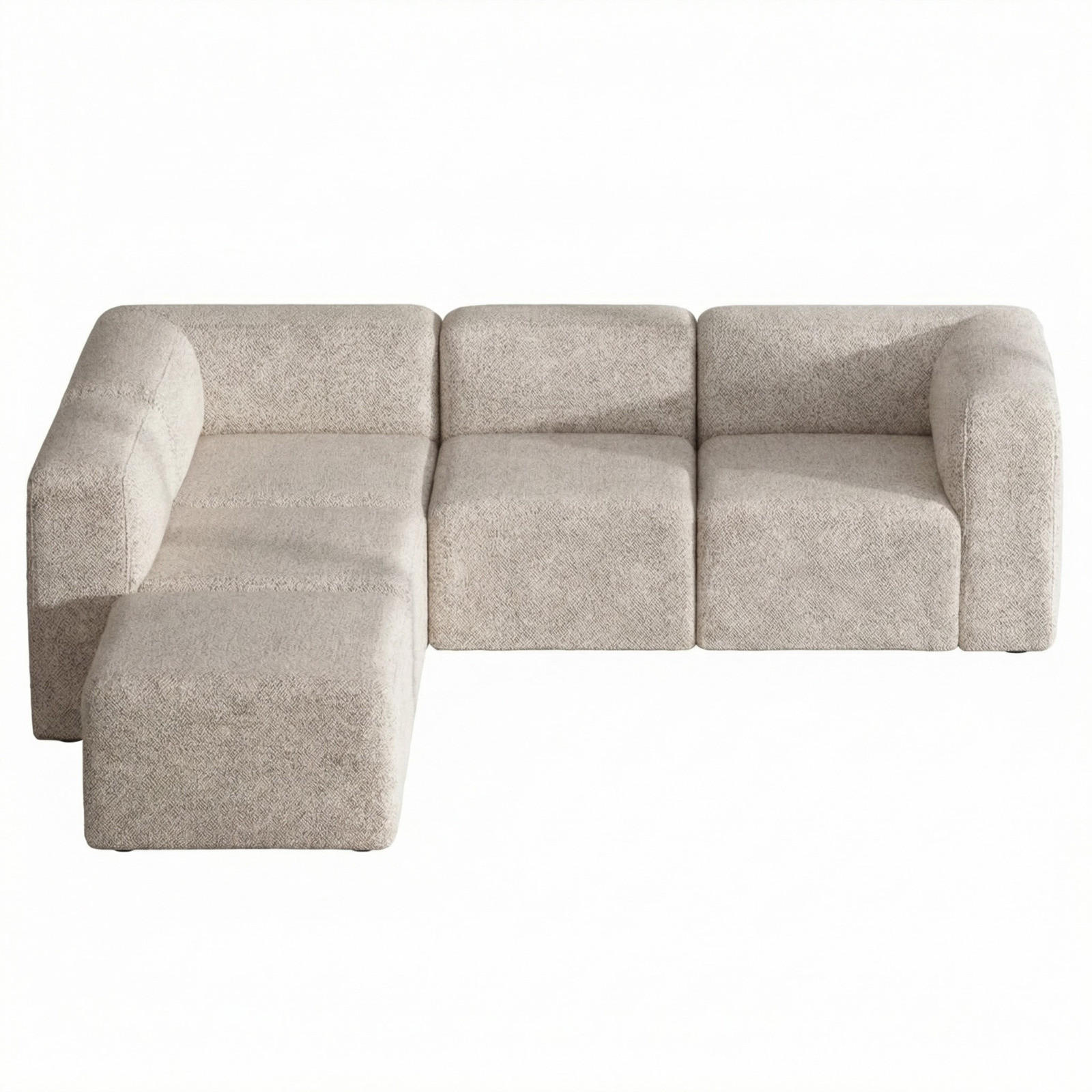 CHAISELONGSOFA Cubic Stoff Beige - Beige, Textil (257/257cm) - ebuy24