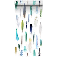 XXL-VLIESTAPETE Federn 50 x 900 cm - Grün, Papier (50/900cm) - ESTAhome
