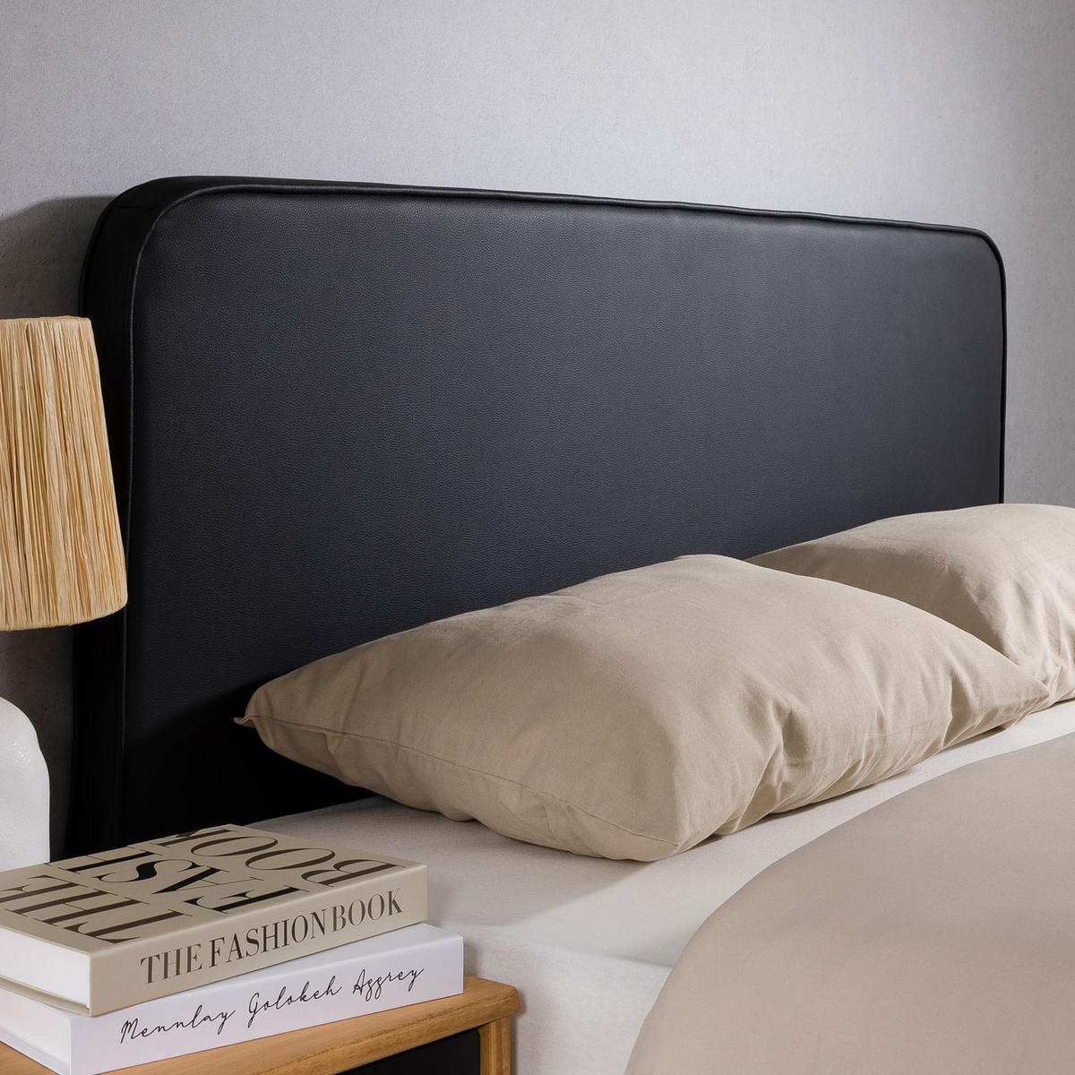 KOPFTEIL RIVEN 140X190 CM - Schwarz, Textil (140/68/6cm) - IDIMEX