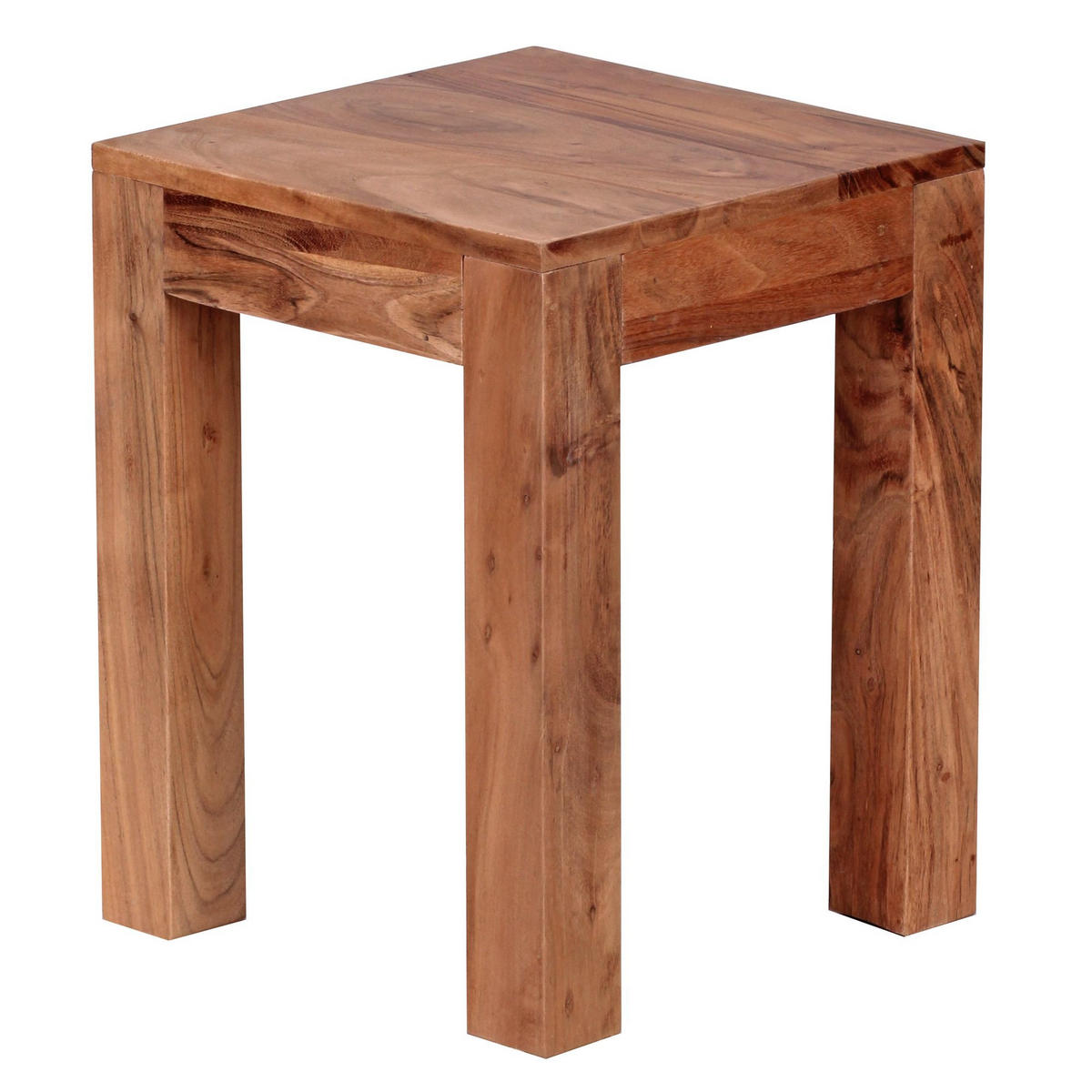 BEISTELLTISCH Massivholz Landhausstil Design MUMBAI, Akazie 35x35x45 cm - Akaziefarben, Holz (35/35/45cm) - KADIMA DESIGN