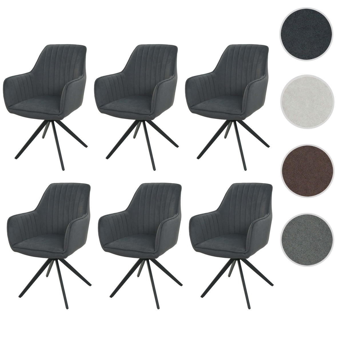ESSZIMMERSTUHL Anthrazit 6er-Set - Anthrazit, Textil (58/87/55cm) - MCW